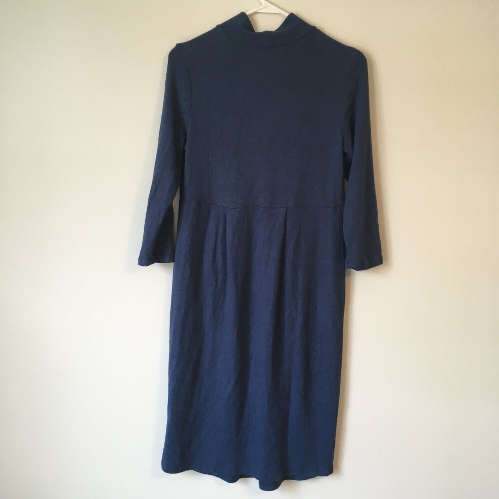 ❄️ NWT Cashmere Like Sweater Knit Front Pleat Maternity Dress Mock Neck Size L - Picture 4 of 5